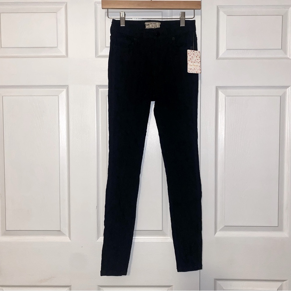 Free People Brocade High Rise Flocked Jeans